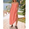 ZESICA Women’s 2026 Summer Boho Sleeveless Maxi Dress Spaghetti Straps Casual Flowy A Line Beach Party Long Dresses(Peach)