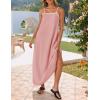 ZESICA Women’s 2026 Summer Boho Sleeveless Maxi Dress Spaghetti Straps Casual Flowy A Line Beach Party Long Dresses(Pink)