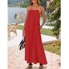 ZESICA Women’s 2026 Summer Boho Sleeveless Maxi Dress Spaghetti Straps Casual Flowy A Line Beach Party Long Dresses(Red)