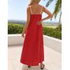 ZESICA Women’s 2026 Summer Boho Sleeveless Maxi Dress Spaghetti Straps Casual Flowy A Line Beach Party Long Dresses(Red)