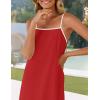 ZESICA Women’s 2026 Summer Boho Sleeveless Maxi Dress Spaghetti Straps Casual Flowy A Line Beach Party Long Dresses(Red)