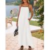 ZESICA Women’s 2026 Summer Boho Sleeveless Maxi Dress Spaghetti Straps Casual Flowy A Line Beach Party Long Dresses(White)