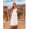 ZESICA Women’s 2026 Summer Boho Sleeveless Midi Dress Scoop Neck Ruffle Tiered Layered Swing Long Beach Vacation Dresses(Ivory)