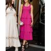 ZESICA Women’s 2026 Summer Boho Sleeveless Midi Dress Scoop Neck Ruffle Tiered Layered Swing Long Beach Vacation Dresses(Rose)