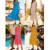 ZESICA Women’s 2026 Summer Casual Flutter Short Sleeve Crew Neck Smocked Elastic Waist Tiered Midi Dress(Hot Pink)