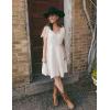 ZESICA Womens 2026 Summer Casual V Neck Sleeveless Mini Dress Tie Shoulder Tiered Ruffle Swing A Line Short Sundresses(Apricot)