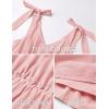 ZESICA Womens 2026 Summer Casual V Neck Sleeveless Mini Dress Tie Shoulder Tiered Ruffle Swing A Line Short Sundresses(Pink)