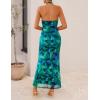 ZESICA Women’s 2026 Summer Halter Neck Floral Print Maxi Dress Sleeveless Backless Wedding Guest Party Bodycon Long Dresses(Green)