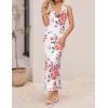 ZESICA Women’s 2026 Summer Halter Neck Floral Print Maxi Dress Sleeveless Backless Wedding Guest Party Bodycon Long Dresses(Ivory)