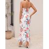 ZESICA Women’s 2026 Summer Halter Neck Floral Print Maxi Dress Sleeveless Backless Wedding Guest Party Bodycon Long Dresses(Ivory)