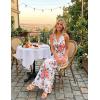 ZESICA Women’s 2026 Summer Halter Neck Floral Print Maxi Dress Sleeveless Backless Wedding Guest Party Bodycon Long Dresses(Ivory)