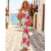ZESICA Women’s 2026 Summer Halter Neck Floral Print Maxi Dress Sleeveless Backless Wedding Guest Party Bodycon Long Dresses(Light Green)