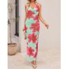 ZESICA Women’s 2026 Summer Halter Neck Floral Print Maxi Dress Sleeveless Backless Wedding Guest Party Bodycon Long Dresses(Light Green)