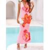 ZESICA Women’s 2026 Summer Halter Neck Floral Print Maxi Dress Sleeveless Backless Wedding Guest Party Bodycon Long Dresses(Lightpink)