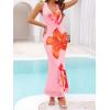 ZESICA Women’s 2026 Summer Halter Neck Floral Print Maxi Dress Sleeveless Backless Wedding Guest Party Bodycon Long Dresses(Lightpink)