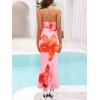 ZESICA Women’s 2026 Summer Halter Neck Floral Print Maxi Dress Sleeveless Backless Wedding Guest Party Bodycon Long Dresses(Lightpink)