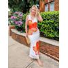 ZESICA Women’s 2026 Summer Halter Neck Floral Print Maxi Dress Sleeveless Backless Wedding Guest Party Bodycon Long Dresses(Orange)