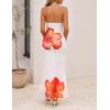 ZESICA Women’s 2026 Summer Halter Neck Floral Print Maxi Dress Sleeveless Backless Wedding Guest Party Bodycon Long Dresses(Orange)