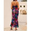 ZESICA Women’s 2026 Summer Halter Neck Floral Print Maxi Dress Sleeveless Backless Wedding Guest Party Bodycon Long Dresses(Purplered)
