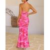 ZESICA Women’s 2026 Summer Halter Neck Floral Print Maxi Dress Sleeveless Backless Wedding Guest Party Bodycon Long Dresses(Rosypink)