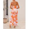 ZESICA Women’s 2026 Summer Halter Neck Floral Print Maxi Dress Sleeveless Backless Wedding Guest Party Bodycon Long Dresses(Tangerine)