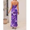 ZESICA Women’s 2026 Summer Halter Neck Floral Print Maxi Dress Sleeveless Backless Wedding Guest Party Bodycon Long Dresses(Violets)