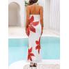 ZESICA Women’s 2026 Summer Halter Neck Floral Print Maxi Dress Sleeveless Backless Wedding Guest Party Bodycon Long Dresses(White)