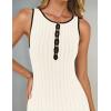 ZESICA Womens 2026 Summer Long Maxi Dress Sleeveless Crew Neck Hollow Out Pleated Ribbed Knit Swing Tank Dresses(Apricot)
