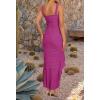 ZESICA Women’s 2026 Summer Ruched Bodycon Dress Sleeveless Backless Ruffle Mermaid Cocktail Wedding Party Dresses(Eggplant)