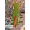 ZESICA Women’s 2026 Summer Ruched Bodycon Dress Sleeveless Backless Ruffle Mermaid Cocktail Wedding Party Dresses(Green)