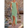 ZESICA Women’s 2026 Summer Ruched Bodycon Dress Sleeveless Backless Ruffle Mermaid Cocktail Wedding Party Dresses(Sage)