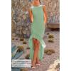 ZESICA Women’s 2026 Summer Ruched Bodycon Dress Sleeveless Backless Ruffle Mermaid Cocktail Wedding Party Dresses(Sage)