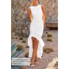 ZESICA Women’s 2026 Summer Ruched Bodycon Dress Sleeveless Backless Ruffle Mermaid Cocktail Wedding Party Dresses(White)