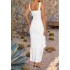 ZESICA Women’s 2026 Summer Ruched Bodycon Dress Sleeveless Backless Ruffle Mermaid Cocktail Wedding Party Dresses(White)