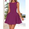 ZESICA Women’s 2026 Summer Sleeveless Cocktail Mini Dress Boat Neck Backless Swing A Line Wedding Club Party Short Dresses(Eggplant)