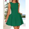 ZESICA Women’s 2026 Summer Sleeveless Cocktail Mini Dress Boat Neck Backless Swing A Line Wedding Club Party Short Dresses(Green)