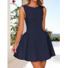 ZESICA Women’s 2026 Summer Sleeveless Cocktail Mini Dress Boat Neck Backless Swing A Line Wedding Club Party Short Dresses(Navy)