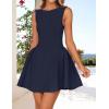 ZESICA Women’s 2026 Summer Sleeveless Cocktail Mini Dress Boat Neck Backless Swing A Line Wedding Club Party Short Dresses(Navy)