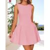 ZESICA Women’s 2026 Summer Sleeveless Cocktail Mini Dress Boat Neck Backless Swing A Line Wedding Club Party Short Dresses(Pink)