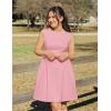 ZESICA Women’s 2026 Summer Sleeveless Cocktail Mini Dress Boat Neck Backless Swing A Line Wedding Club Party Short Dresses(Pink)