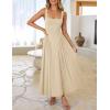 ZESICA Womens 2026 Summer Sleeveless Square Neck Sundress Casual Long Flowy A Line Beach Vacation Maxi Dresses(Apricot)