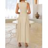 ZESICA Womens 2026 Summer Sleeveless Square Neck Sundress Casual Long Flowy A Line Beach Vacation Maxi Dresses(Apricot)