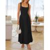 ZESICA Womens 2026 Summer Sleeveless Square Neck Sundress Casual Long Flowy A Line Beach Vacation Maxi Dresses(Black)