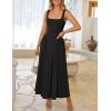 ZESICA Womens 2026 Summer Sleeveless Square Neck Sundress Casual Long Flowy A Line Beach Vacation Maxi Dresses(Black)