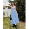ZESICA Womens 2026 Summer Sleeveless Square Neck Sundress Casual Long Flowy A Line Beach Vacation Maxi Dresses(Blue)