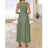 ZESICA Womens 2026 Summer Sleeveless Square Neck Sundress Casual Long Flowy A Line Beach Vacation Maxi Dresses(Green)