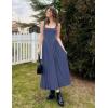 ZESICA Womens 2026 Summer Sleeveless Square Neck Sundress Casual Long Flowy A Line Beach Vacation Maxi Dresses(Navy)