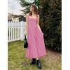 ZESICA Womens 2026 Summer Sleeveless Square Neck Sundress Casual Long Flowy A Line Beach Vacation Maxi Dresses(Pink)
