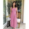 ZESICA Womens 2026 Summer Sleeveless Square Neck Sundress Casual Long Flowy A Line Beach Vacation Maxi Dresses(Pink)