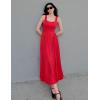 ZESICA Womens 2026 Summer Sleeveless Square Neck Sundress Casual Long Flowy A Line Beach Vacation Maxi Dresses(Red)